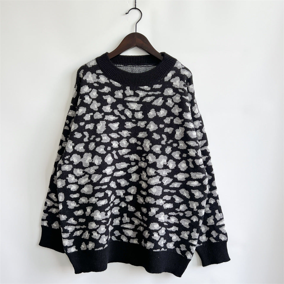 Damen legerer Pullover mit tierischem Muster Drune