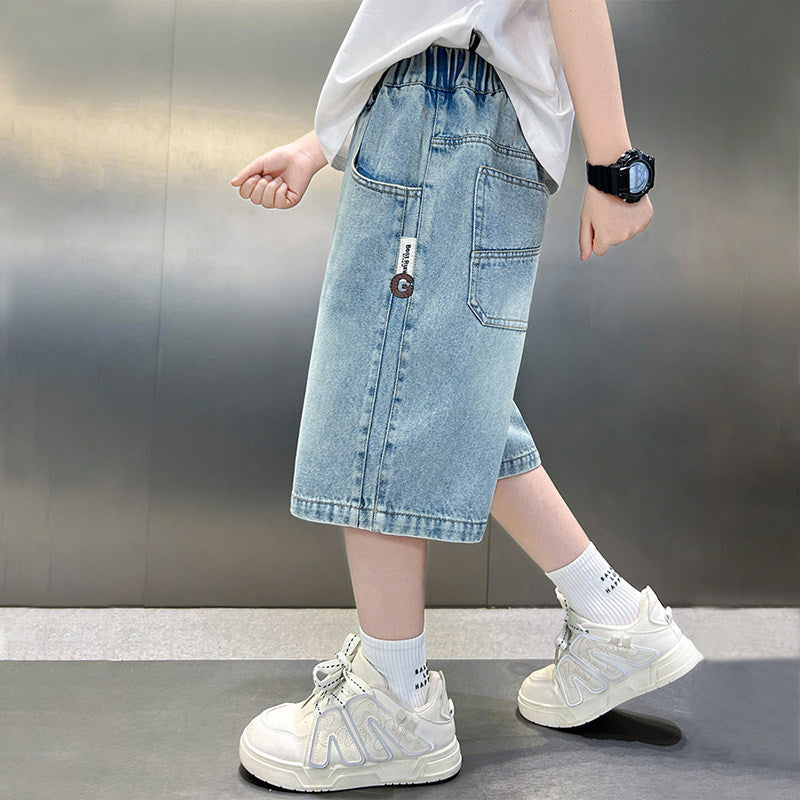 Jungen lässige Denim-Shorts mit praktischen Taschen Drune
