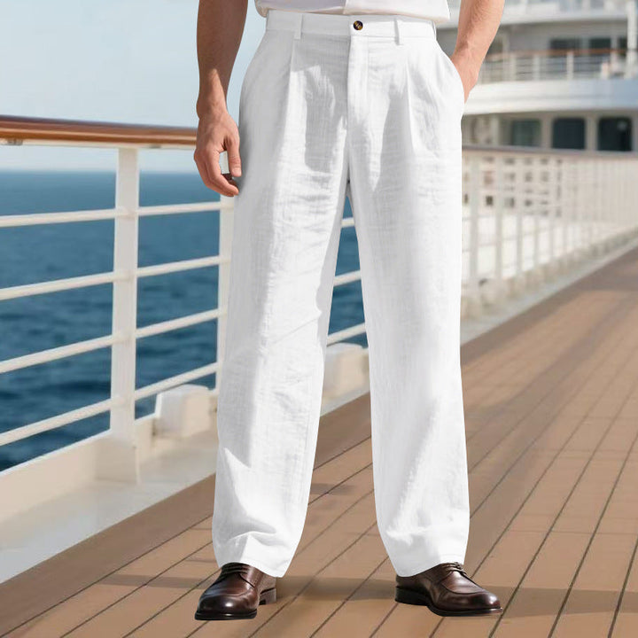 Herren elegante Freizeit-Hose mit weichem Stoff und weitem Schnitt Drune