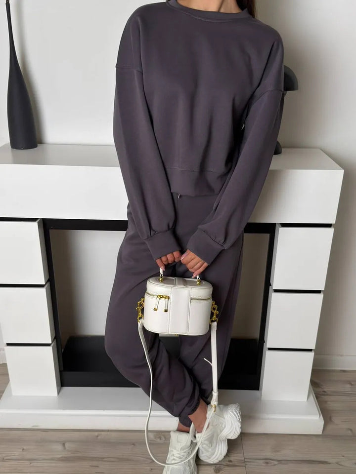 Damen Komfortables Sweatset mit lässiger Passform und hohen Bündchen Drune