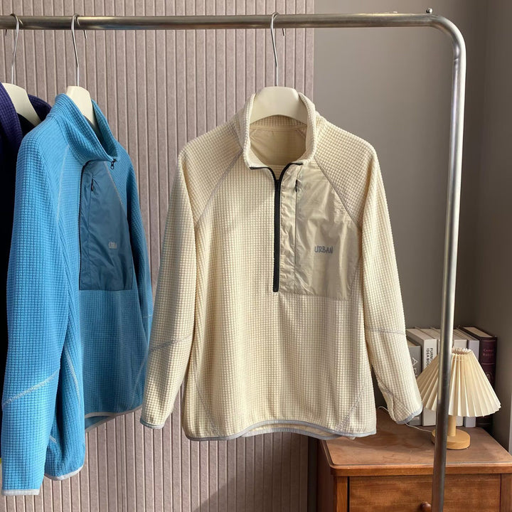 Damen funktionelles Fleece-Pullover mit kurzer Reißverschlussfront Drune