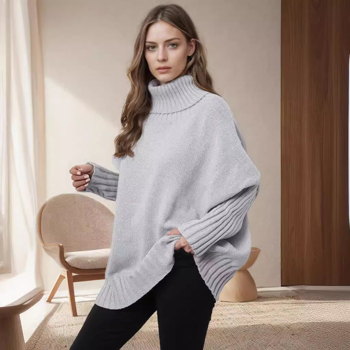 Damen Oversize Rollkragenpullover mit strukturiertem Strick Drune