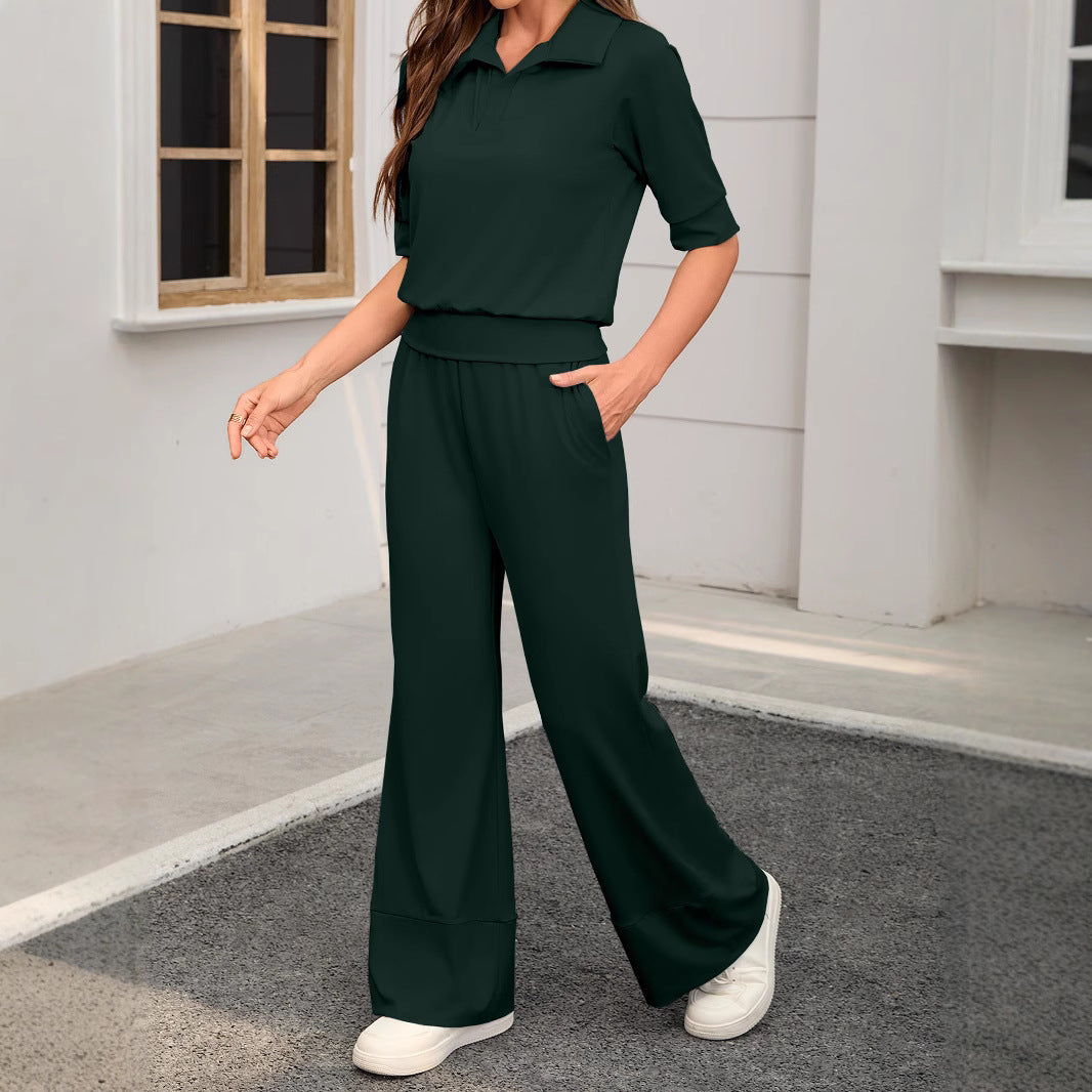Damen Zweiteiliges Freizeit-Set mit weitem Schnitt und modischen Details Drune