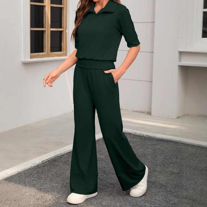 Damen Zweiteiliges Freizeit-Set mit weitem Schnitt und modischen Details Drune