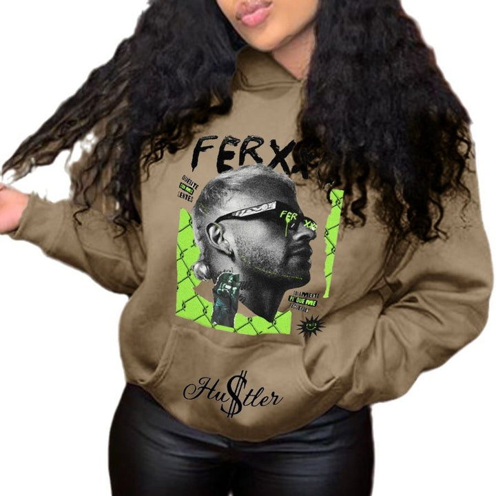 Damen Hoodie mit grafischem Streetart-Print Drune