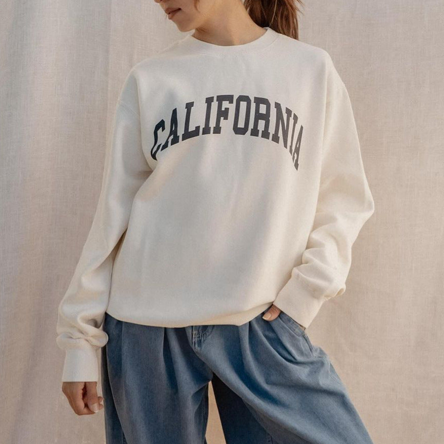 Damen Oversized Sweatshirt mit Retro-Druck Drune
