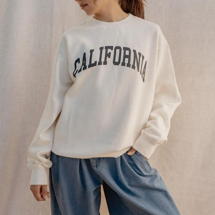 Damen Oversized Sweatshirt mit Retro-Druck Drune