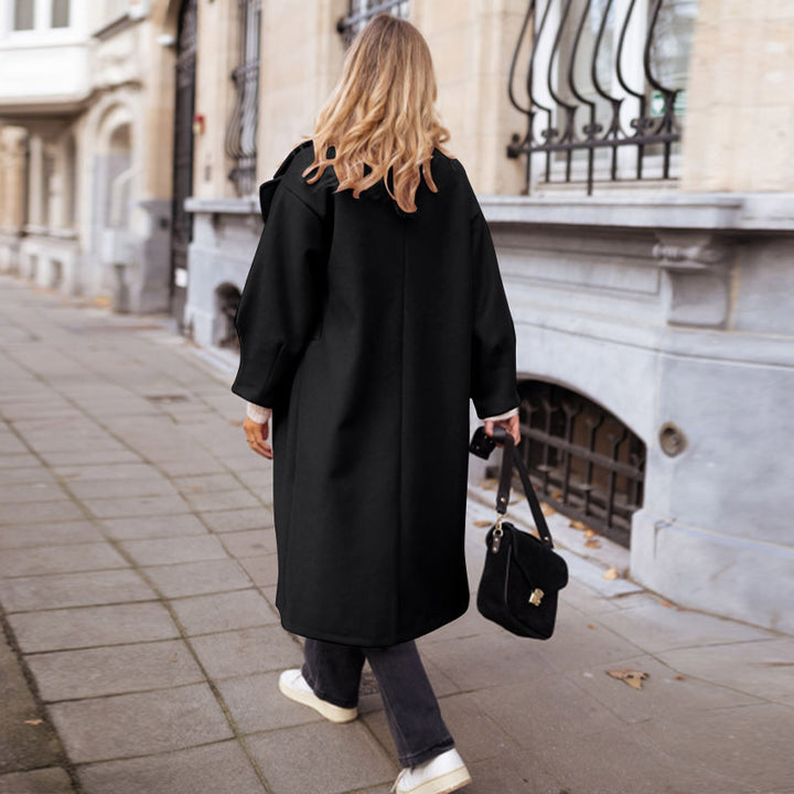 Damen eleganter Trenchcoat mit modischem Schnitt und tiefem Kragen Drune