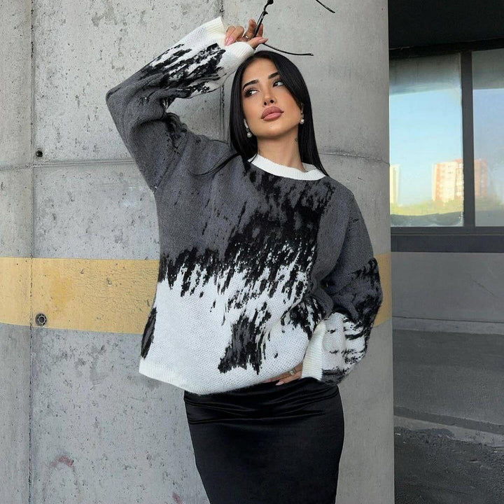 Damen gemütlicher Pullover mit modernem Farbverlauf Drune