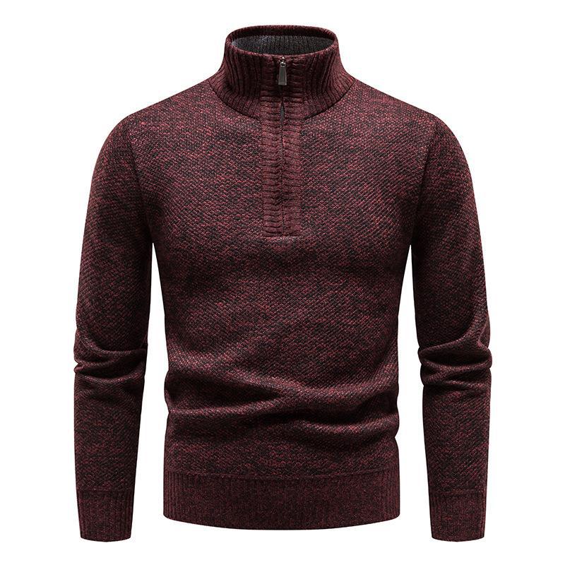 Herren Pullover mit halbem Reißverschluss und strukturiertem Design Drune