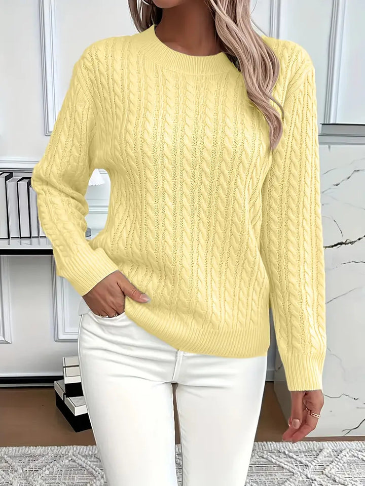 Damen Strickpullover mit elegantem Zopfdesign Drune