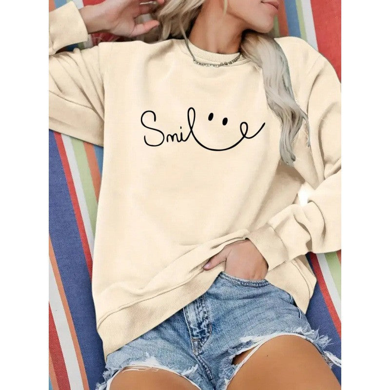 Damen Sweatshirt mit lässigem Schriftzug und komfortabler Passform Drune