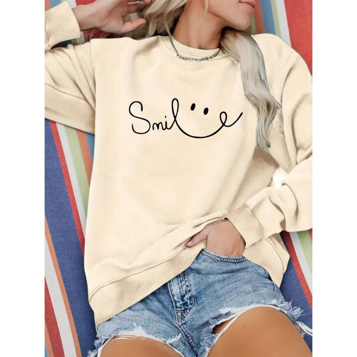 Damen Sweatshirt mit lässigem Schriftzug und komfortabler Passform Drune