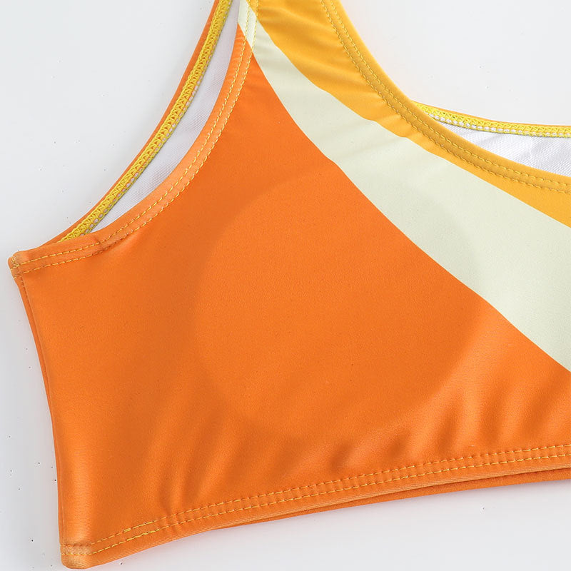 Damen Asymmetrischer Bikini mit detaillierter Farbverlauf-Optik Drune