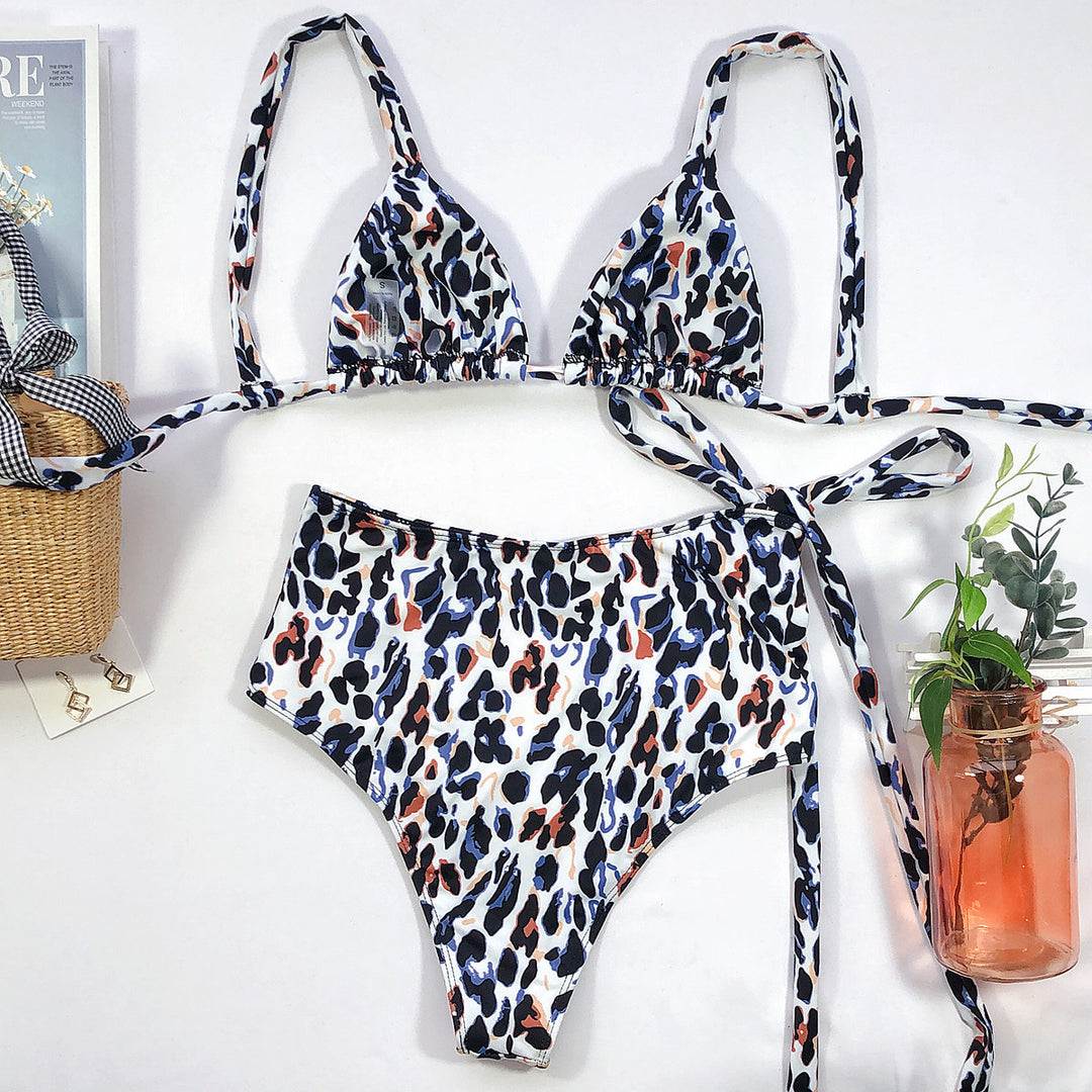 Damen Triangel-Bikini mit hohem Bund und modischem Wickelband Drune