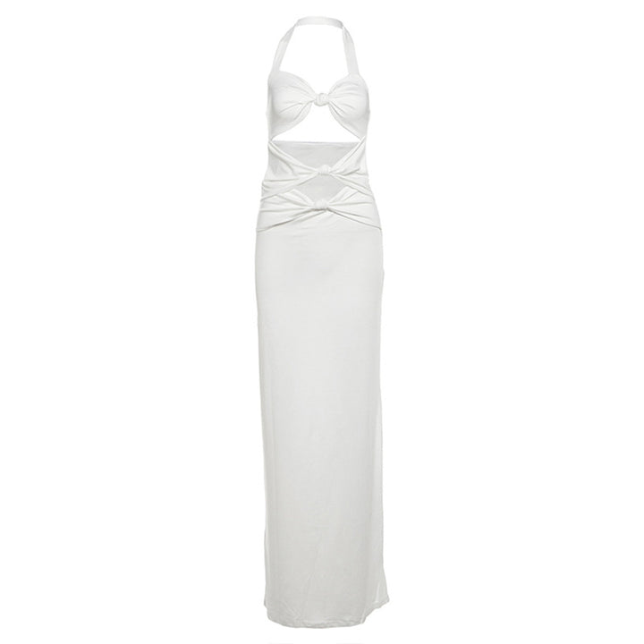 Damen Elegantes Maxikleid mit raffinierten Cut-Outs und Wickeldetails Drune