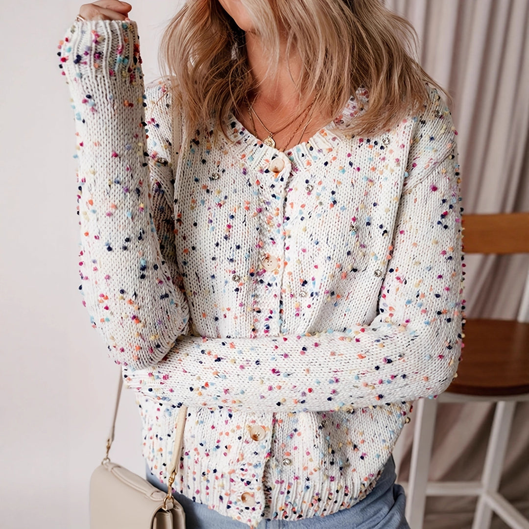 Damen Strickjacke mit buntem muster Drune