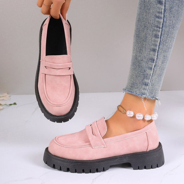 Damen nan Plateau-Loafer mit Profilsohle und Velourslederoptik Drune