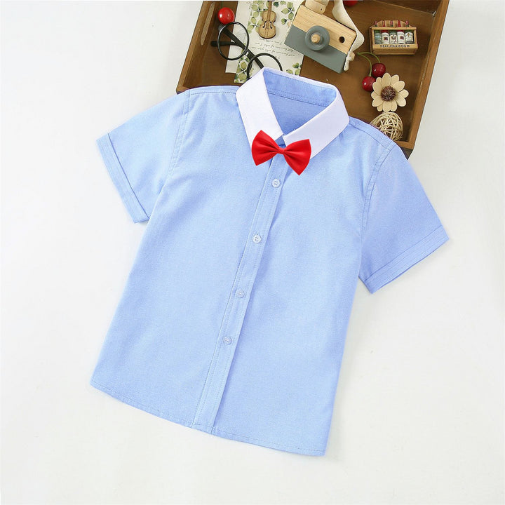 Jungen Elegantes Kurzarmhemd mit Fliege Drune
