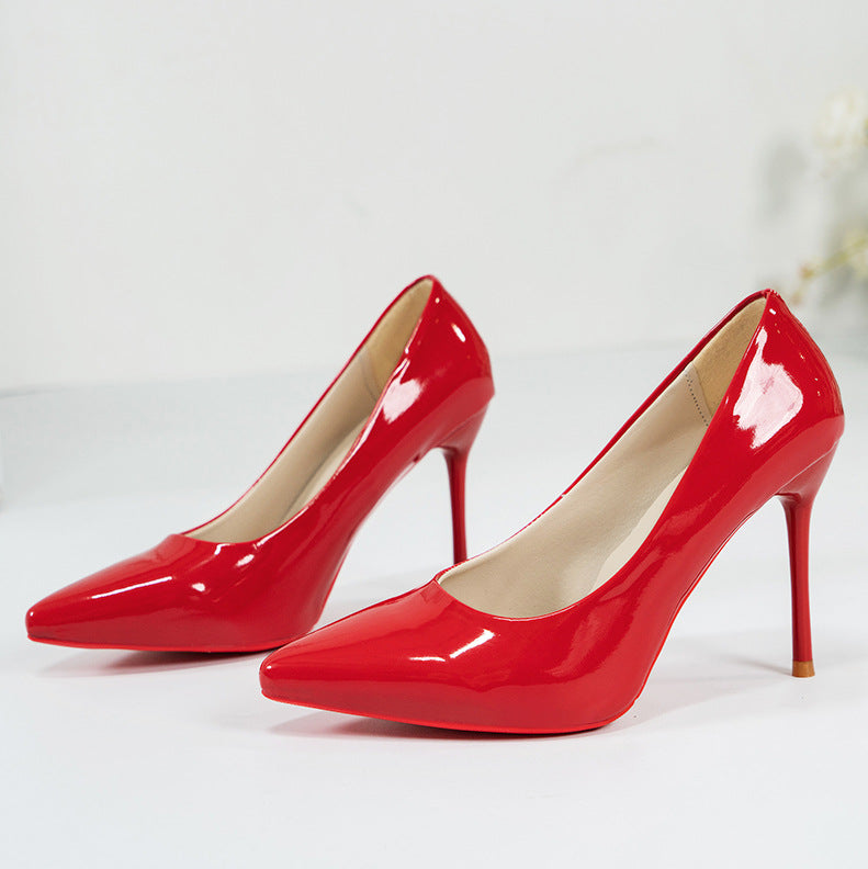 Damen Hochhackige Pumps mit glänzendem Lackfinish und eleganter Silhouette Drune