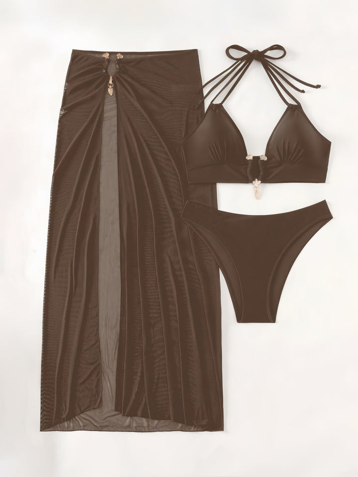Damen Bikini-Set mit elegantem Wickelrock und raffinierten Details Drune