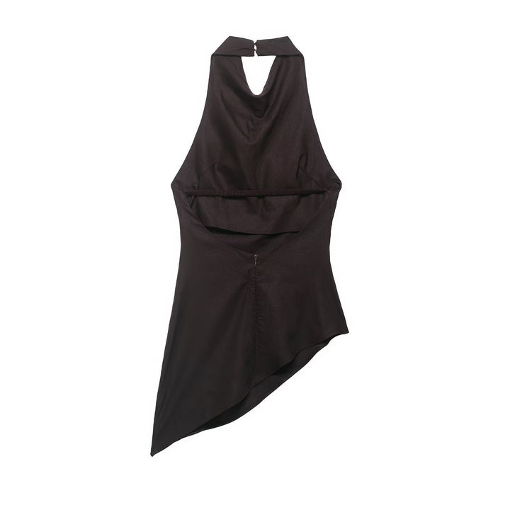 Damen asymmetrisches Top mit eleganter Drapierung Drune