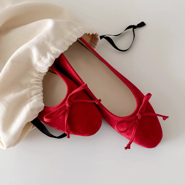 Damen Ballerinas mit zartem Schleifen-Detail und hochwertigem Wildleder Drune