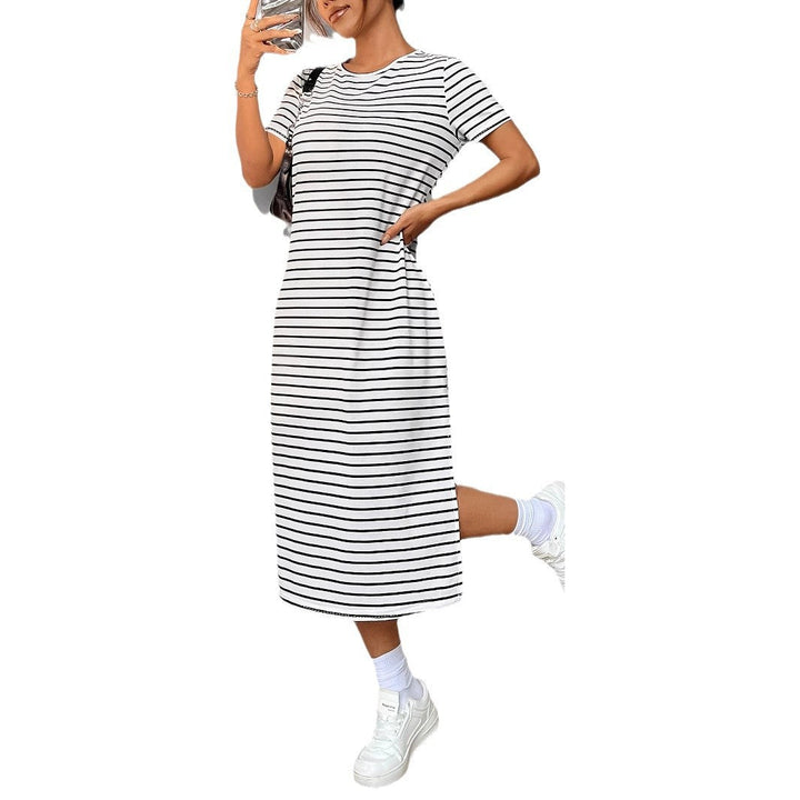 Damen Streifen-Maxikleid aus weichem Jersey Drune