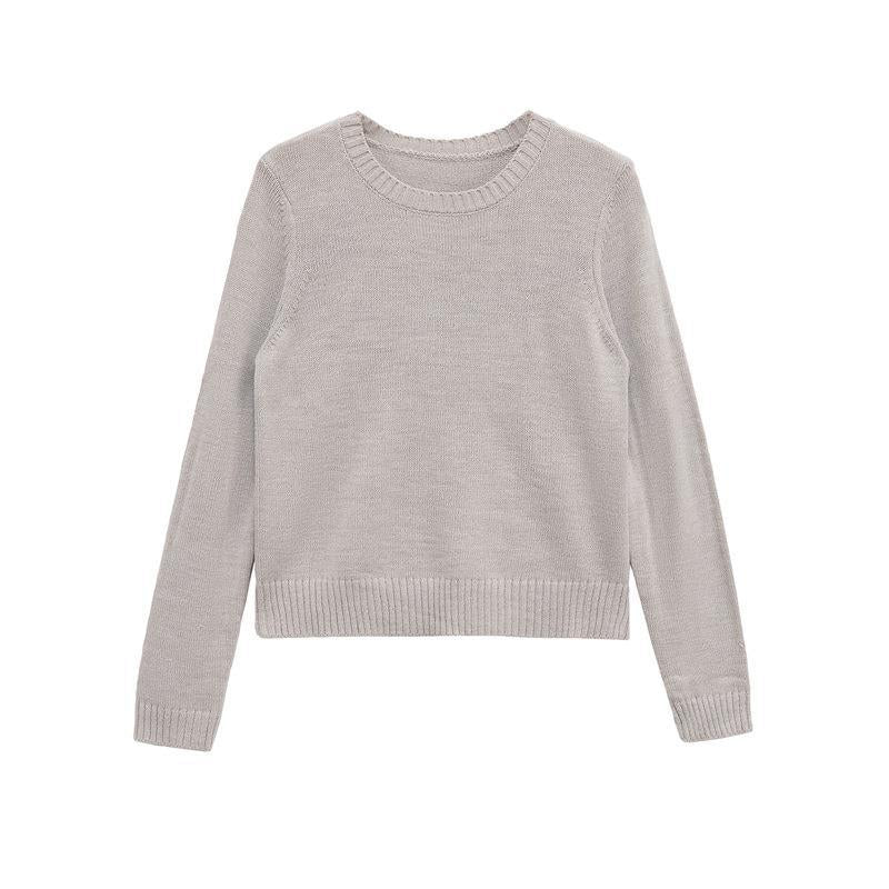 Damen Feinstrickpullover mit Rundhalsausschnitt und feinem Garn Drune