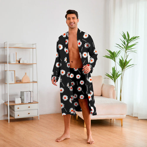 Herren Kimono mit modernem Muster und Gürtel – Drune