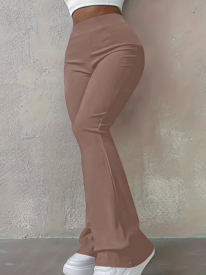 Damen Bootcut-Hose mit hohem Bund und elastischem Taillenband Drune