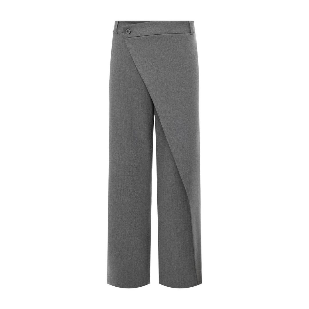 Damen elegante, hochtaillierte Hose mit asymmetrischem Schnitt Drune