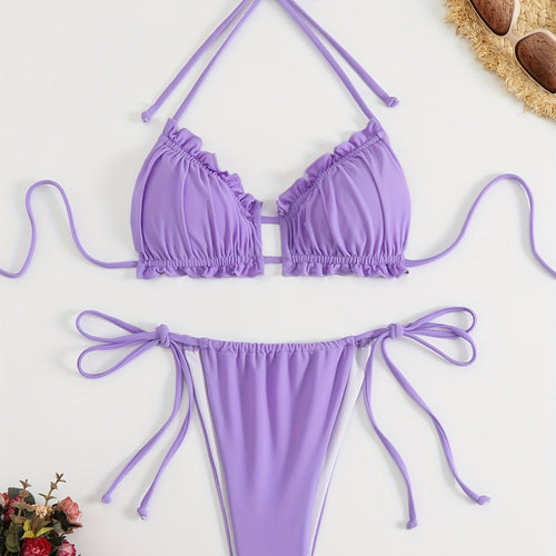 Damen Rüschen-Bikini mit verstellbaren Trägern Drune