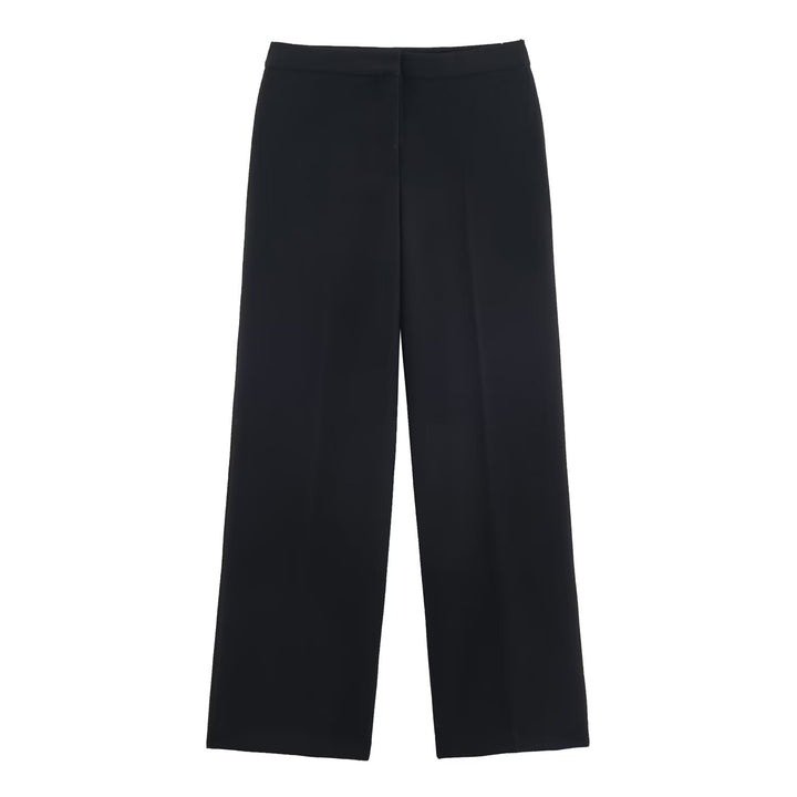 Damen nan elegante High‑Waist Weitbein-Anzughose mit flachem Bund und verdeckter Naht Drune