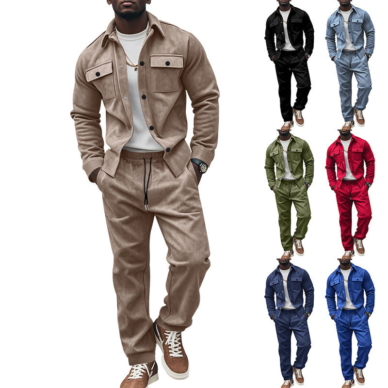 Herren lässiger Utility-Anzug aus Mikrofaser mit praktischen Taschen Drune