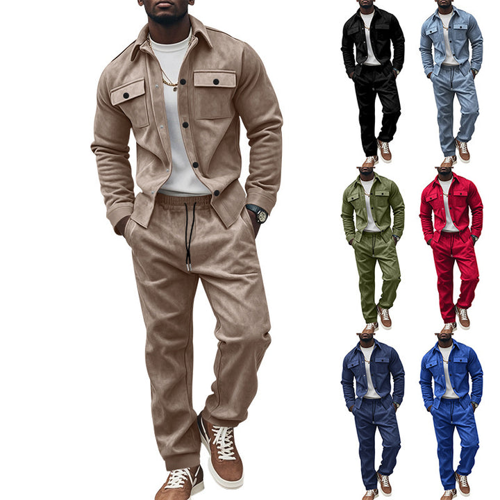 Herren lässiger Utility-Anzug aus Mikrofaser mit praktischen Taschen Drune