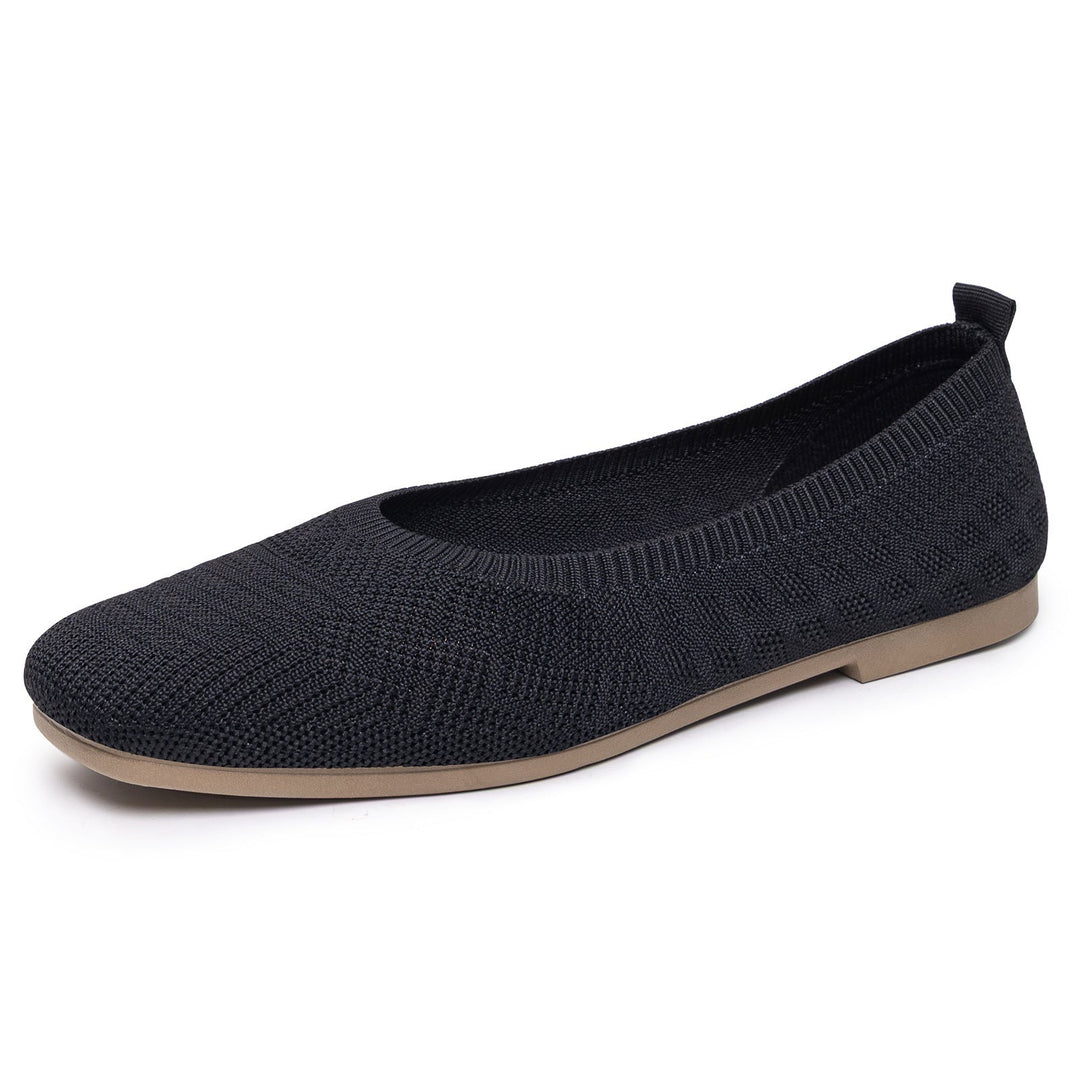 Damen Bequeme Ballerinas aus elastischem Strickmaterial mit flexibler Sohle Drune