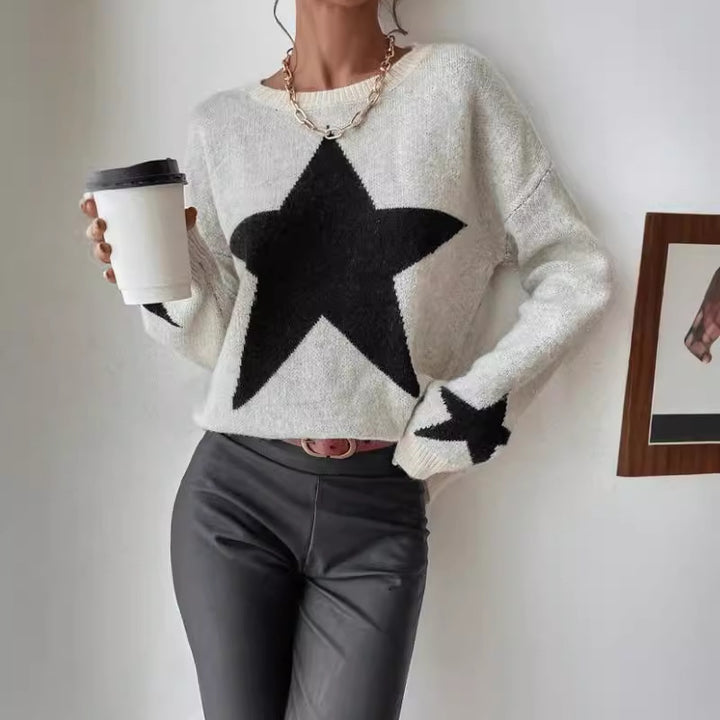 Damen Pullover mit Sternenmotiv Drune