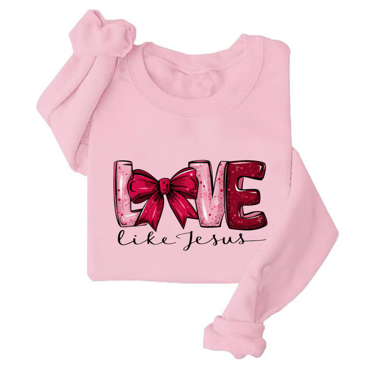 Damen Sweatshirt mit kreativem Herzmotiv und verspieltem Aufdruck Drune