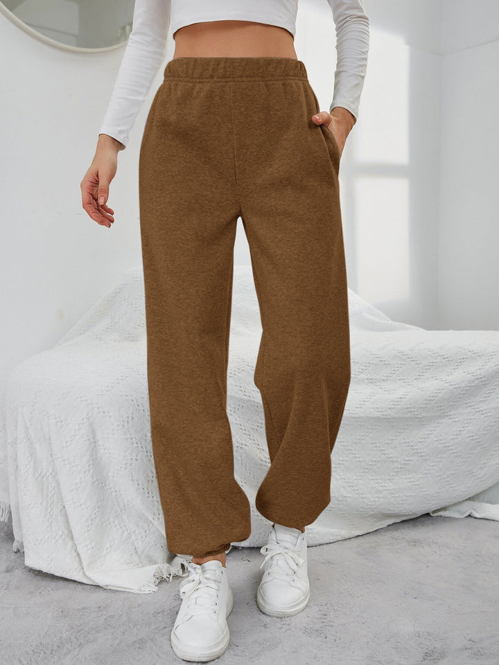 Damen lässige Sweatpants mit elastischem Bund und seitlichen Taschen Drune