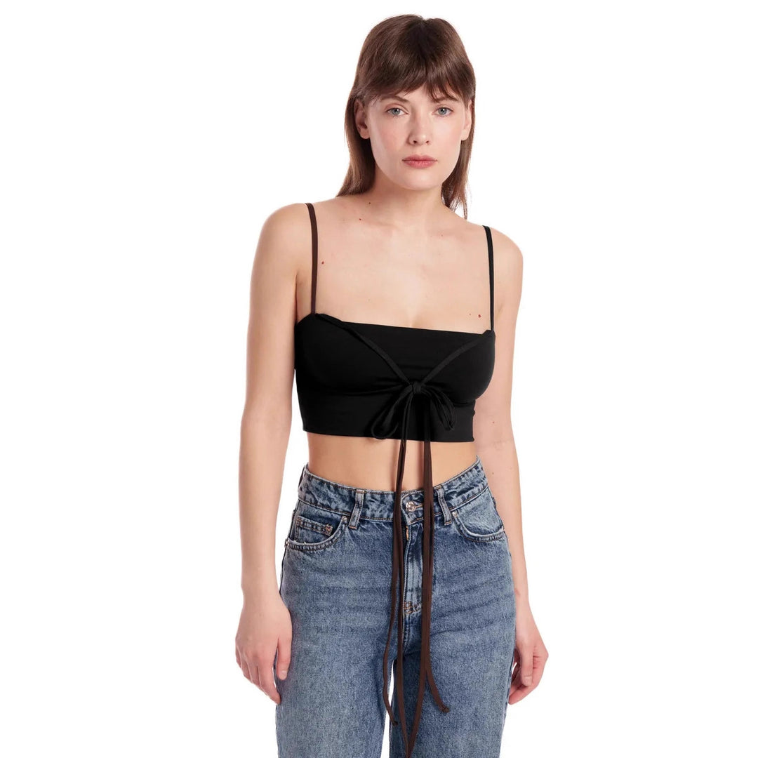 Damen Crop-Top mit schmalen Trägern und innovativem Schnitt Drune
