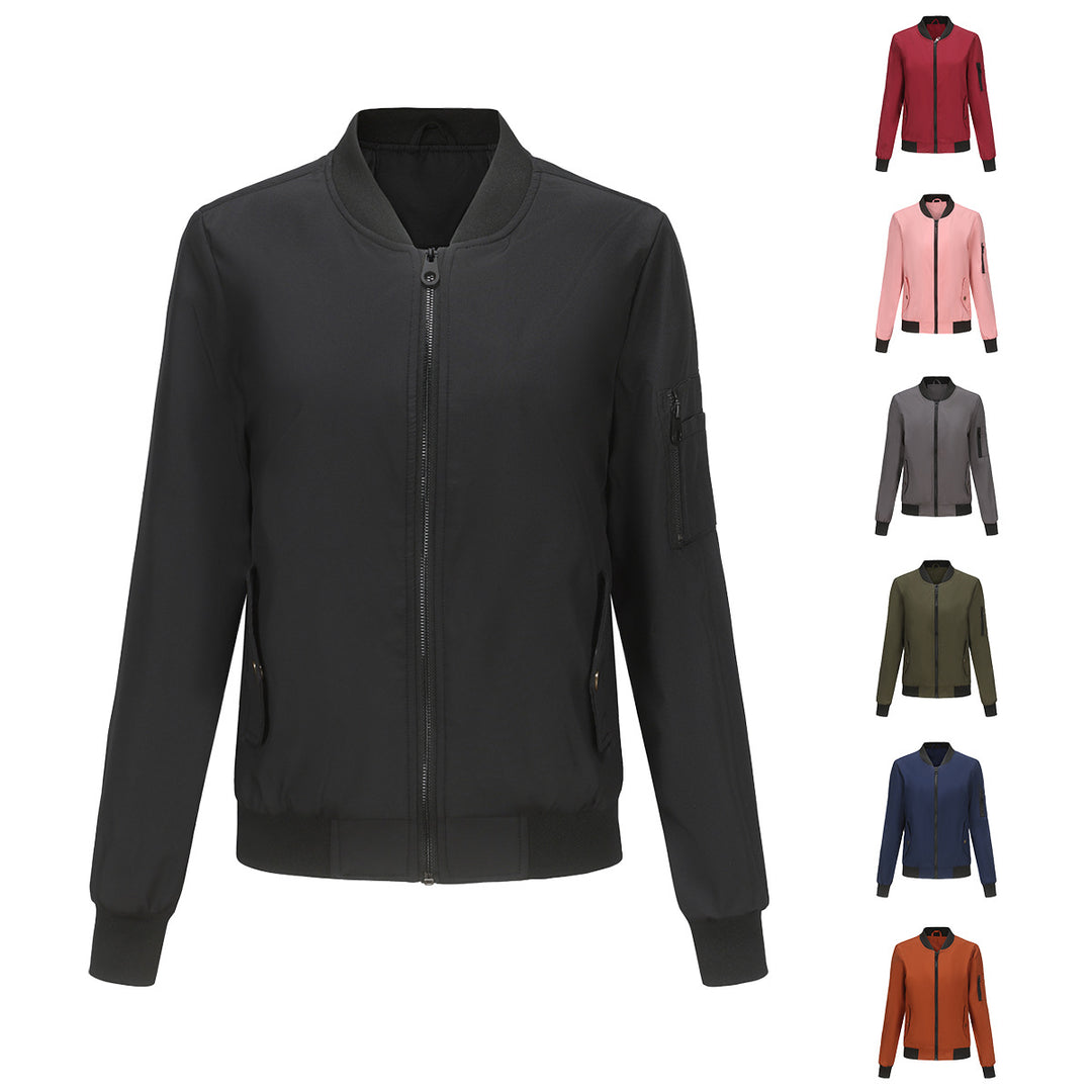 Damen nan leichte Bomberjacke mit Ärmeltasche, kontrastbündchen und sportiver Passform Drune