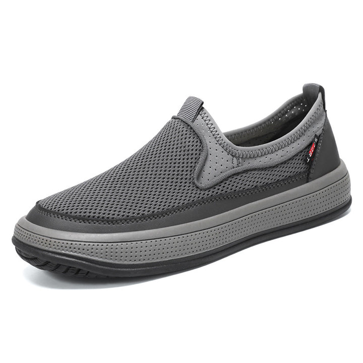 Herren nan atmungsaktiver Slip-On Mesh-Sneaker mit elastischem Einstieg und perforierter EVA-Plateausohle Drune