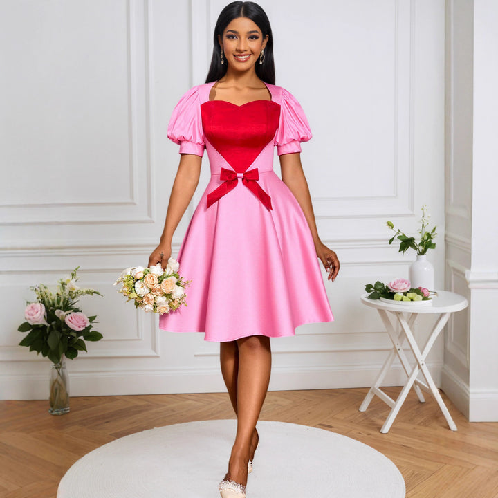 Damen festliches Kleid mit herzförmigem Oberteil und taillierter Silhouette Drune