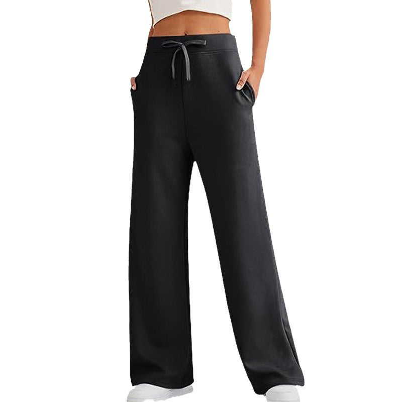 Damen weite Sporthose mit elastischem Bund und praktischen Taschen Drune