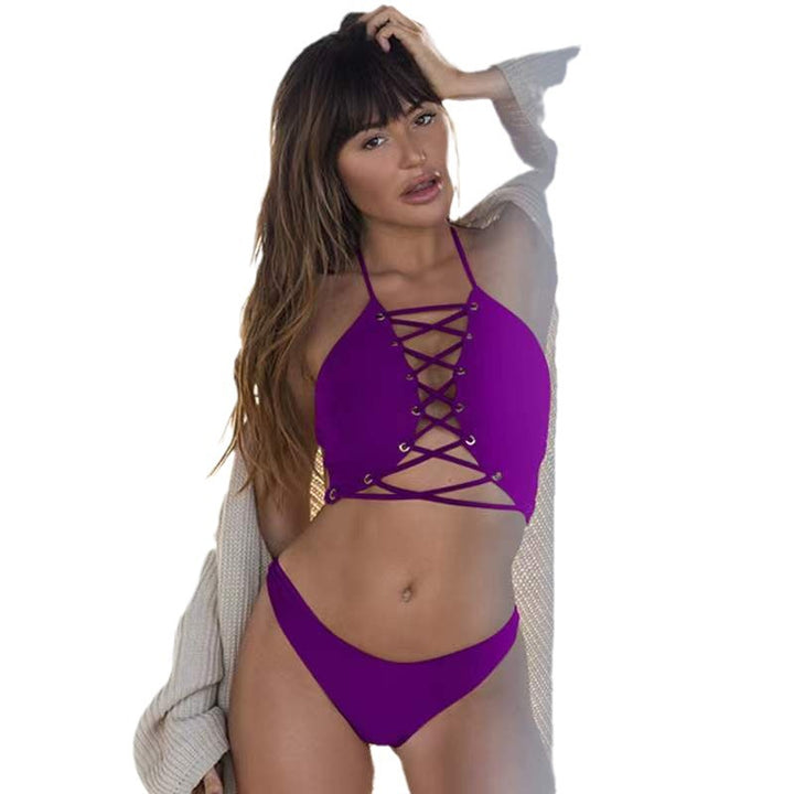 Damen Triangel-Bikini mit verstellbarem Schnürdesign und Figur formendem Schnitt Drune