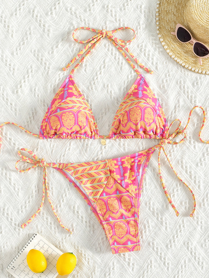Damen Triangel-Bikini mit modischem Bindeband und strapazierfähigem Stoff Drune
