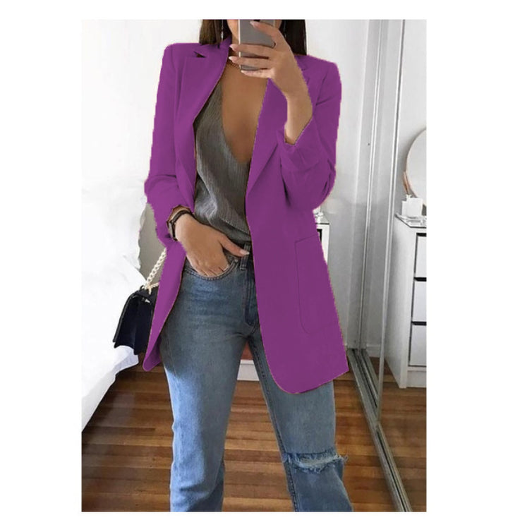 Damen eleganter Blazer mit tailliertem Schnitt und praktischen Taschen Drune