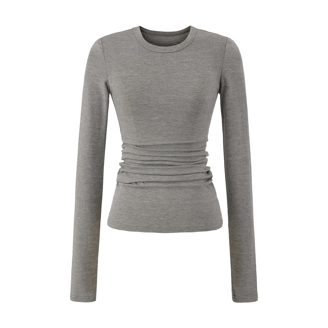 Damen Langarmshirt mit Raffungen Drune