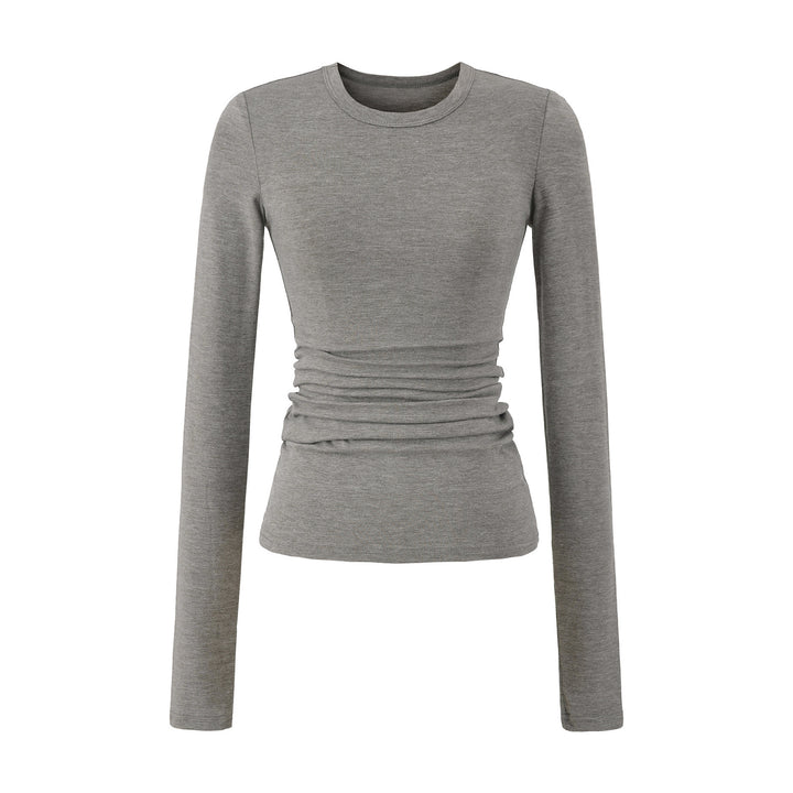 Damen Langarmshirt mit Raffungen Drune